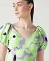 Shop Women's Green & Purple All Over Printed Dress