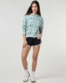 Shop Women's Green All Over Printed Oversized Hoodies