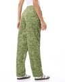 Shop Women's Green All Over Printed Oversized Parachute Pants-Full