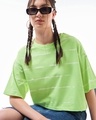 Shop Women's Green All Over Printed Oversized Short Top-Front