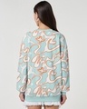 Shop Women's Green All Over Printed Oversized Sweatshirt-Full
