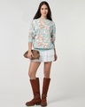 Shop Women's Green All Over Printed Oversized Sweatshirt