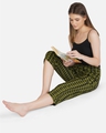 Shop Women's Green All Over Printed Rayon Capris