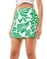 Shop Women's White & Green All Over Printed Skorts-Front