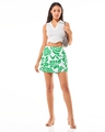 Shop Women's White & Green All Over Printed Skorts