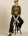 Shop Women's Green Authentic Typography Oversized T-shirt-Full