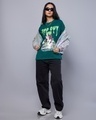 Shop Women's Green Bad Guy Graphic Printed Oversized T-shirt