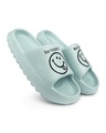 Shop Women's Green Be Happy Printed Sliders-Design