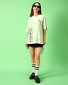 Shop Women's Green Be Stupid Odie Graphic Printed Oversized T-shirt