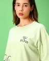 Shop Women's Green Be Stupid Odie Graphic Printed Oversized T-shirt