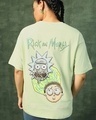 Shop Women's Green Bit Rick & Morty Graphic Printed Oversized T-shirt-Front