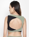 Shop Women's Green & Black Active Color Block Comfort Fit Crop Top-Design