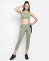 Shop Women's Green & Black Active Color Block Comfort Fit Crop Top