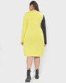 Shop Women's Green & Black Color Block Plus Size Slim Fit Dress-Design