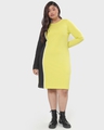 Shop Women's Green & Black Color Block Plus Size Slim Fit Dress-Full