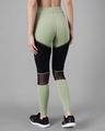 Shop Women's Green & Black Color Block Skinny Fit Tights-Design