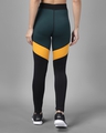 Shop Women's Green & Black Color Block Skinny Fit Tights-Design
