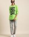 Shop Women's Green Born To Wander Typography Oversized T-shirt-Full