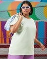 Shop Women's Green Boyfriend Plus Size T-shirt-Front