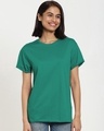Shop Women's Green Boyfriend T-shirt-Front