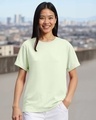 Shop Women's Green Boyfriend T-shirt-Front