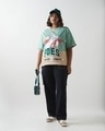 Shop Women's Green & Brown Foes Tom Graphic Printed Oversized Plus Size T-shirt-Full