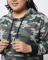Shop Women's Green Camouflage Printed Hoodie Sweatshirt