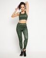 Shop Women's Green Camouflage Slim Fit Tights-Front