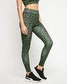 Shop Women's Green Camouflage Slim Fit Tights-Full