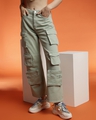 Shop Women's Green Cargo Jeans-Front