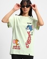 Shop Women's Green Catch Me Graphic Printed Boyfriend T-shirt-Front