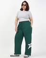 Shop Women's Green Character Energy Printed Straight Fit Plus Size Track Pants-Full