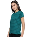 Shop Women's Green Checked T-shirt-Design