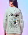 Shop Women's Green Chiilin Graphic Printed Hoodies-Front