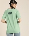 Shop Women's Green Chill Vibes Typography Oversized T-shirt-Full