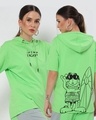 Shop Women's Green Did I Hear Vacay Typography Oversized Hoodie T-shirt-Front