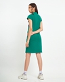 Shop Women's Green Color Block High Neck Slim Fit Dress-Design