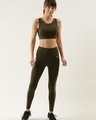Shop Women's Green Color Block Skinny Fit Tights