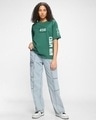 Shop Women's Green Contestants Graphic Printed Oversized T-shirt