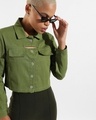 Shop Women's Green Cropped Jacket-Full