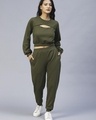 Shop Women's Green Cutout Tracksuit-Front