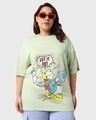 Shop Women's Green Donald Duck Oversized Plus Size T-shirt-Front