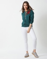 Shop Women's Green Embroidered Cotton Jersey Jacket