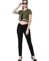 Shop Women's Green Embroidered Crop Shrug-Full