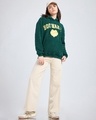 Shop Women's Green Hogwarts Embroidered Oversized Hoodies