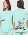 Shop Women's Green Enjoy Graphic Printed Oversized T-shirt-Front
