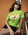 Shop Women's Green Fear Me Graphic Printed Top-Front