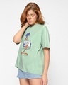 Shop Women's Green Feast Mode Graphic Printed Oversized T-shirt-Design