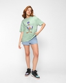 Shop Women's Green Feast Mode Graphic Printed Oversized T-shirt