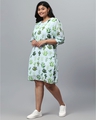 Shop Women's Green Floral Design Stylish Casual Dress-Design